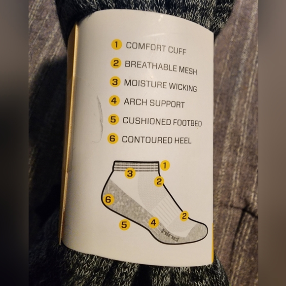 Hind Men's Athletic Low Cut Gray Socks 9 Pairs Size 6-12 - Picture 3 of 4